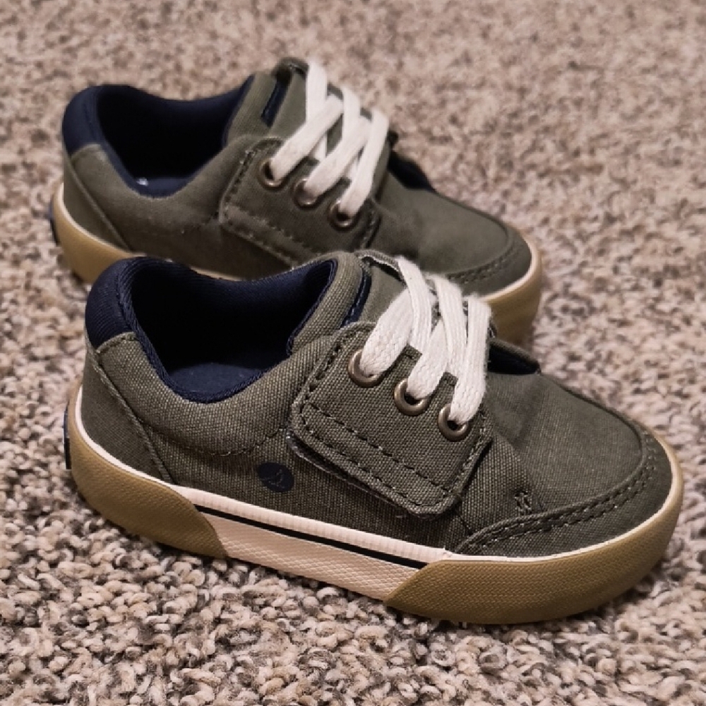 Sperry Toddler Boy Size 5 Green Sneakers
